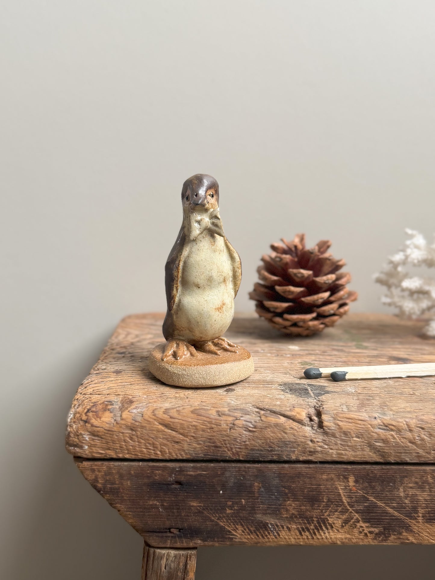 Unique Studio Pottery Penguin Sculpture