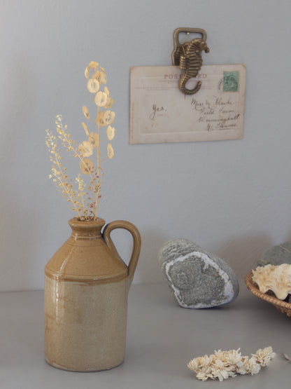 Vintage English Glazed Stoneware Handled Bottle