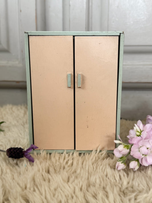 Vintage 1950s Handcrafted Wooden Dolls’ House Wardrobe