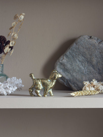 Vintage Solid Brass Poodle Figurine