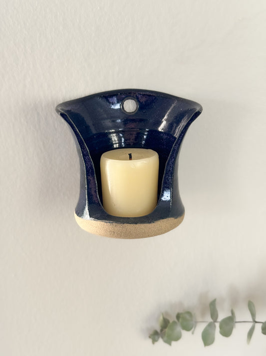 Welsh Studio Pottery Wall Candle Holder by Crochendy Bethesda