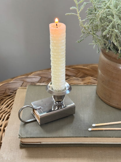 Vintage Silver Plated Candle & Match Holder (With Matches)