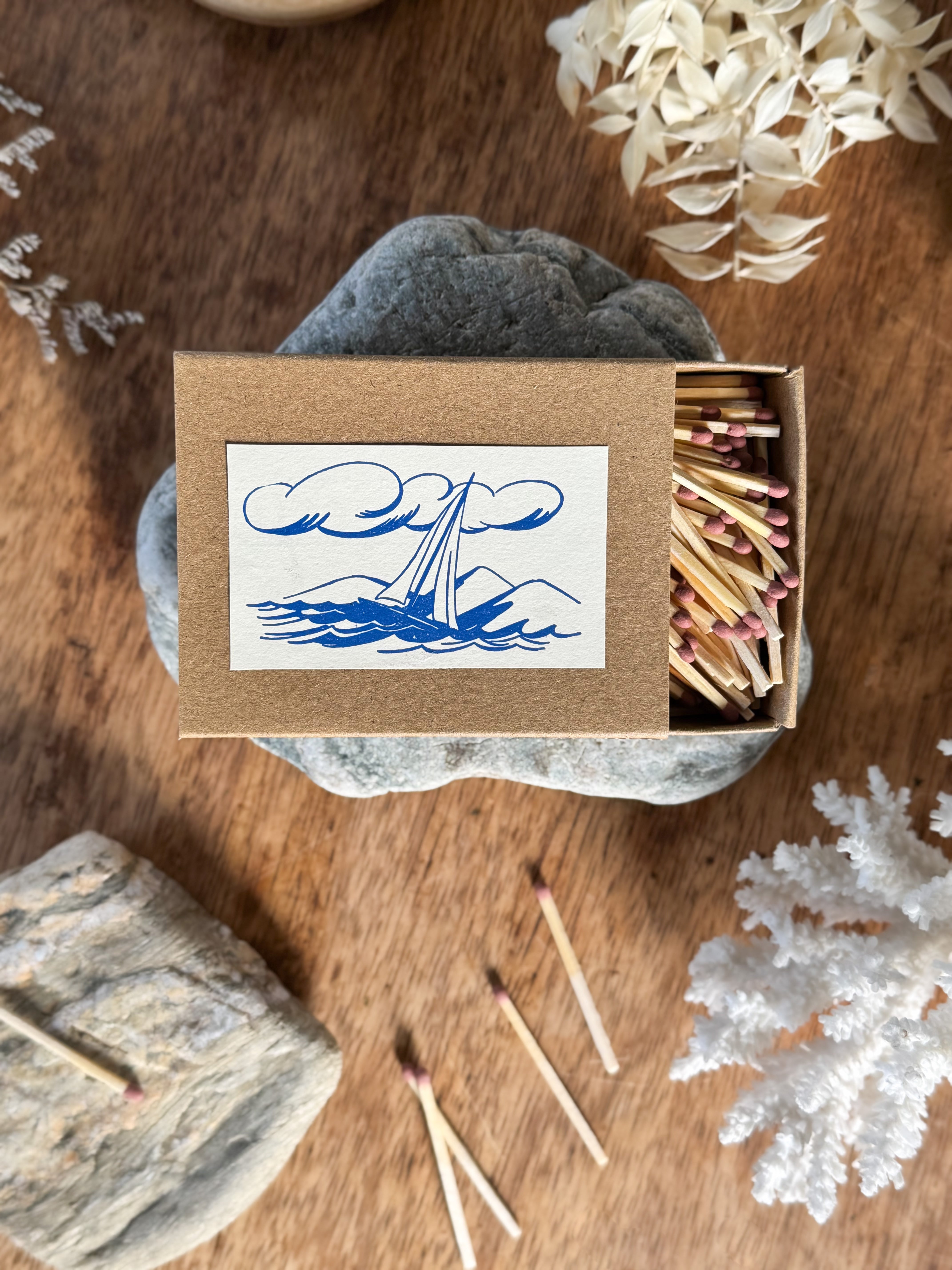 Handmade Match Set Large Handmade Vintage Illustration Match Box with Safety Matches • Sa ...