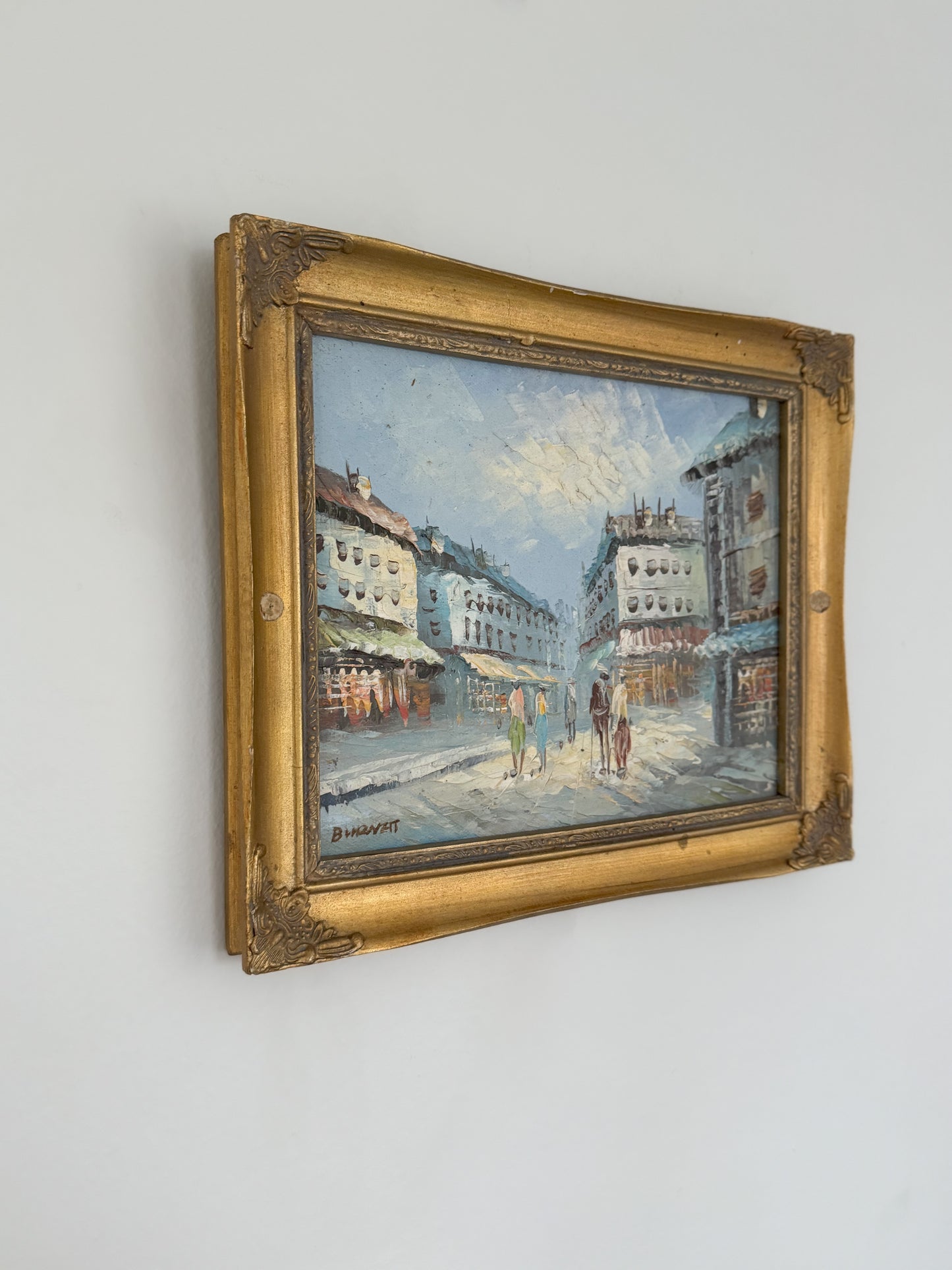 Vintage Original French Impressionist Framed Oil Painting, Paris Scene (Option 5)