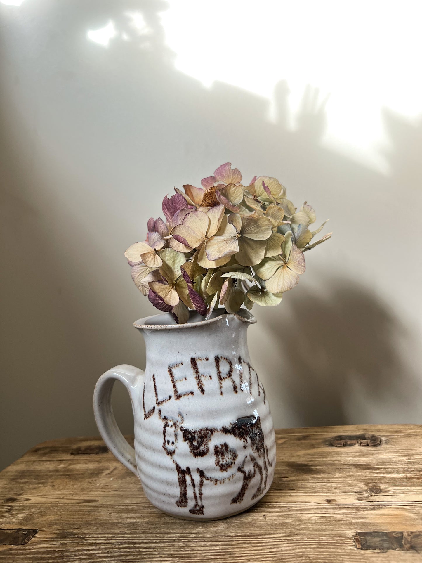 Welsh Studio Pottery Milk Jug • Jwg Llefrith Crochenwaith Stiwdio
