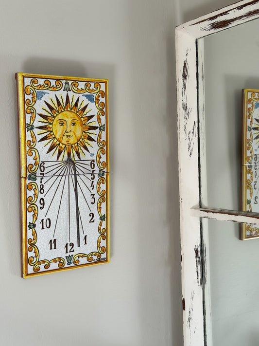 Rare Vintage Portuguese Tile Sundial, Signed E. Pascual (Pascual Zorrilla)