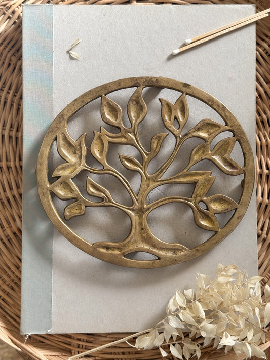 Vintage Solid Brass ‘Tree of Life’ Trivet
