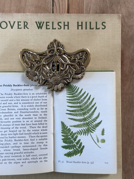 Vintage Solid Brass Sunflower Letter Clip