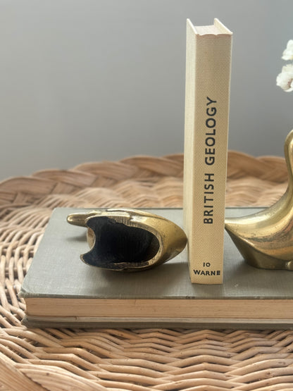 Vintage Brass Duck Bookends (Pair)