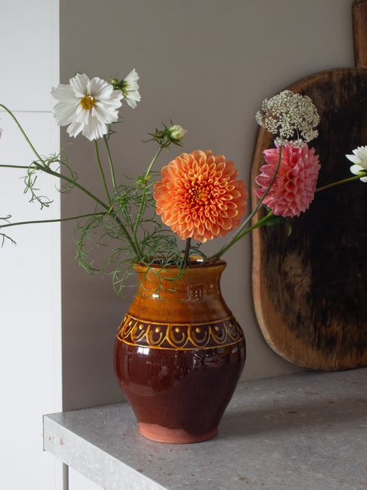 Vintage 1970s Welsh Studio Pottery Vase, Priddweithfa Môn, Anglesey Pottery by Patricia and James Hutchins