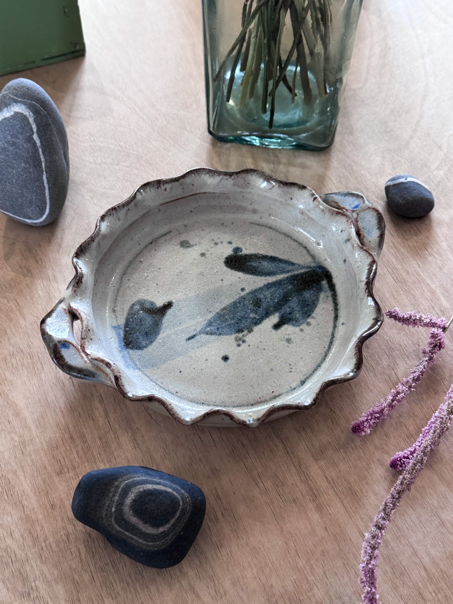 Vintage Studio Pottery Scalloped Dish