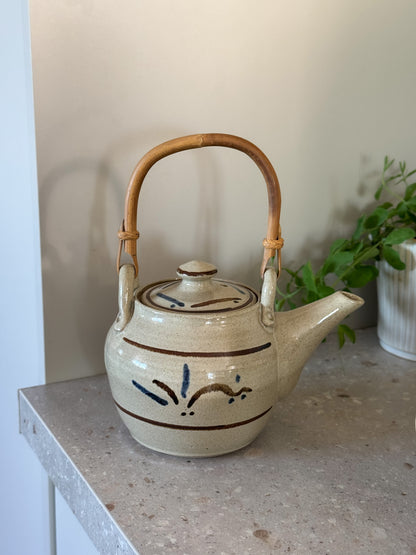 Studio Pottery Teapot with Bamboo Handle — Handmade in Kent