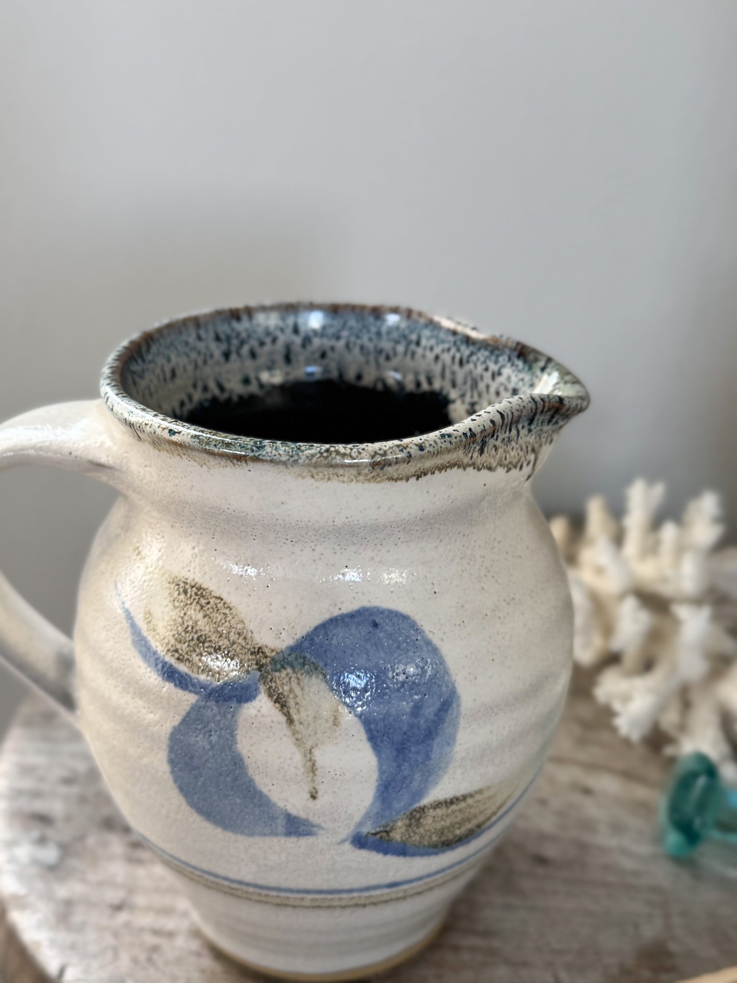 Vintage 1979s Studio Pottery Jug by Glynn Ward, Birkenhead Park Pottery (with Stan Johnson ‘SJ’ stamp)