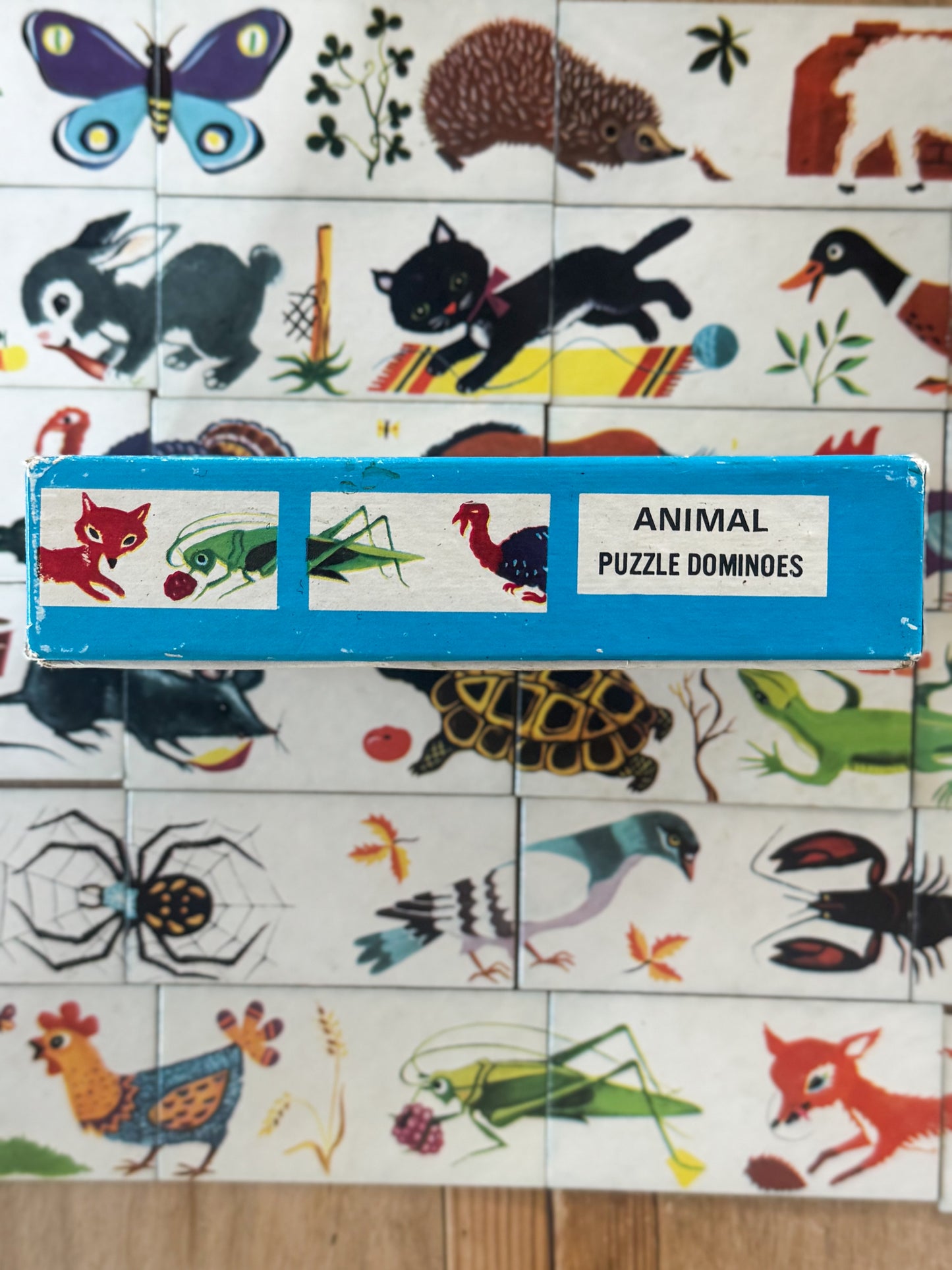 Vintage Animal Puzzle Dominoes, Paul & Marjorie Abbatt Ltd. London - Complete Set of 28