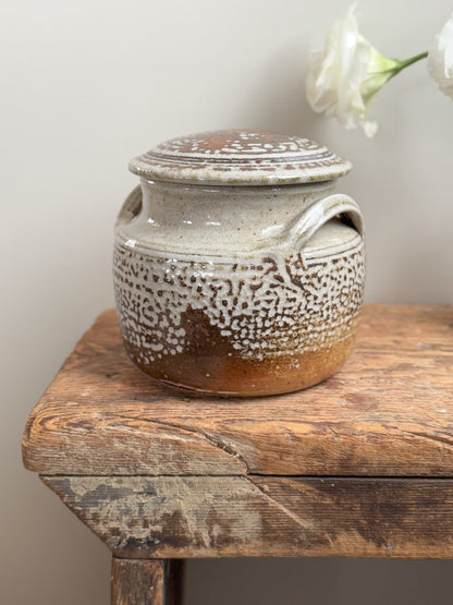 Rare Vintage 1980s Welsh Studio Pottery Lidded Pot by Vicky Buxton, Conway, North Wales