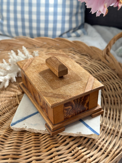 Vintage Handmade Folk Art Wooden Box