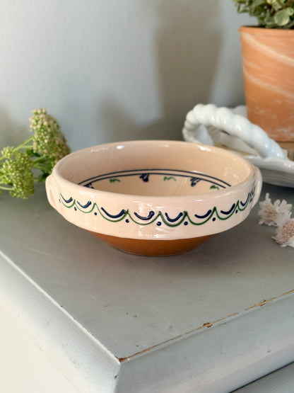 Vintage Mediterranean Studio Pottery Slipware Bowl