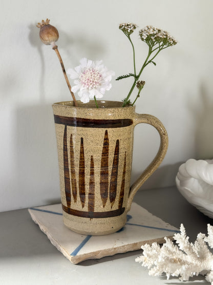 Vintage Salt Glaze Tall Studio Pottery Jug
