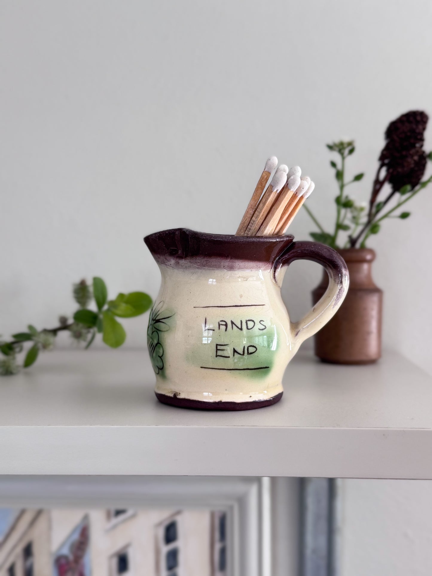 Vintage Slipware ‘Lands End’ Miniature Creamer Jug