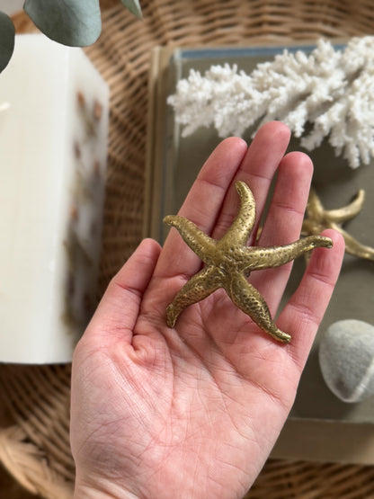Rare Antique Edwardian Cast Brass Starfish Pair