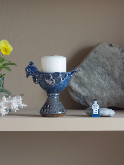 Blue Studio Pottery Chicken Egg Cup by Toff Milway