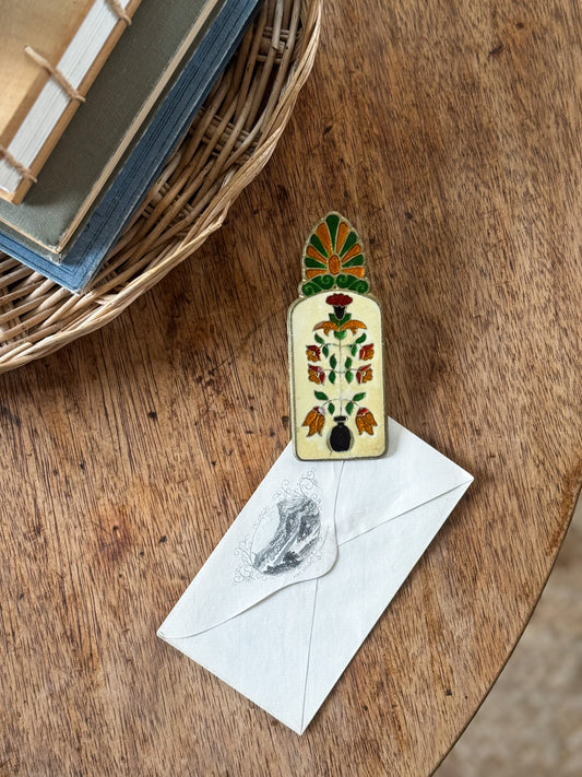 Greek Brass Cloisonné Letter Clip (Double Sided Design)