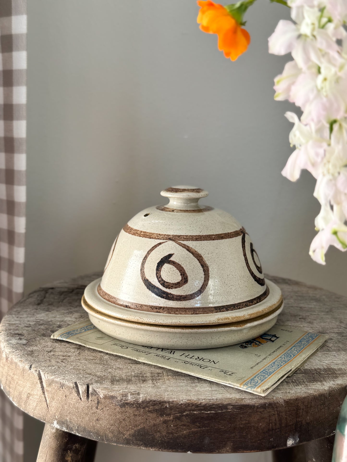 Vintage Welsh Studio Pottery Butter Dish by Abaty Pottery