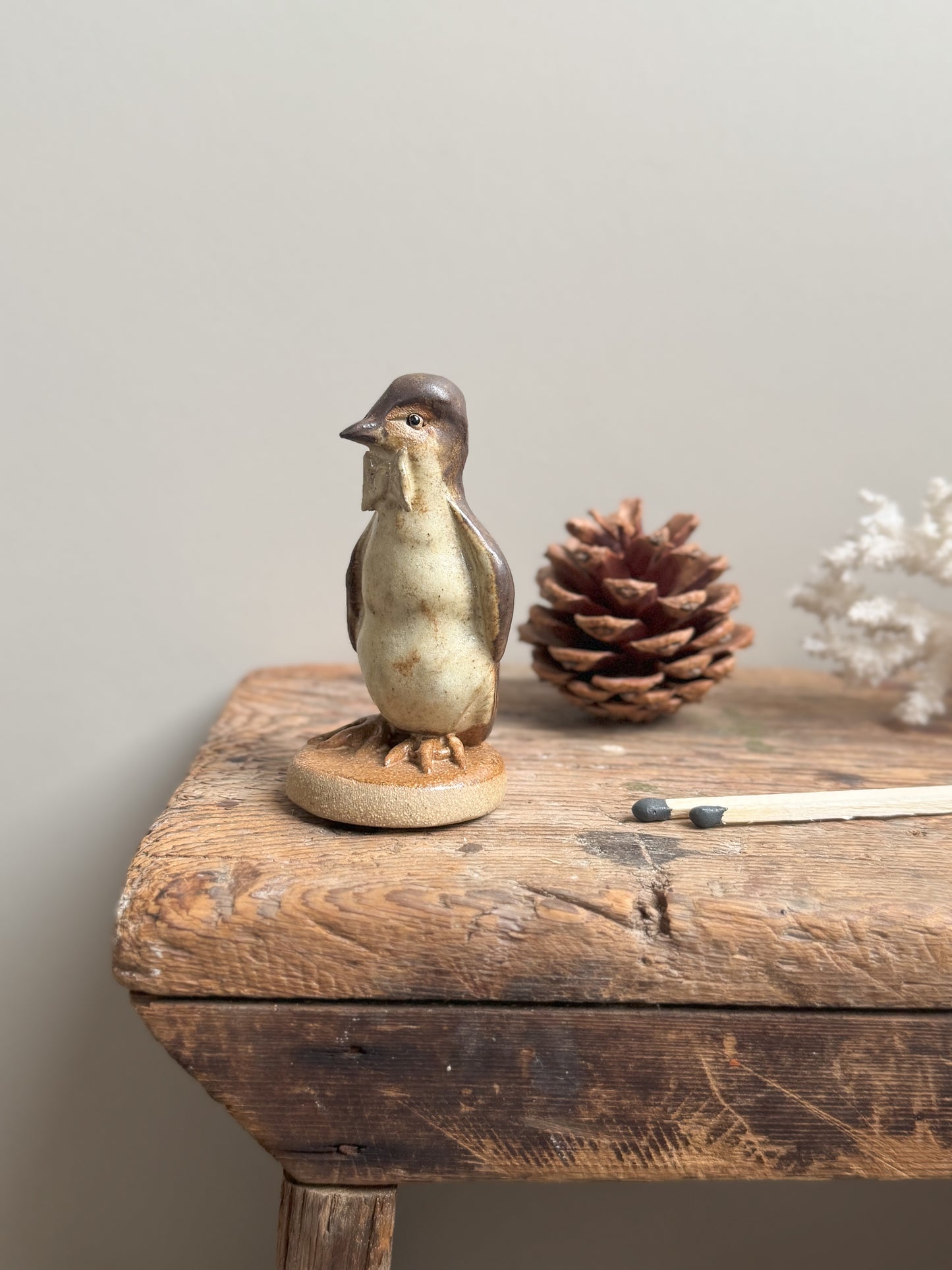 Unique Studio Pottery Penguin Sculpture