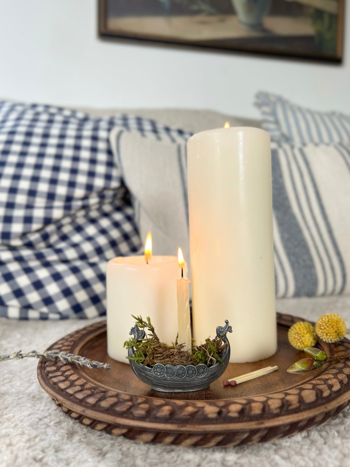 Vintage Miniature Handstopt Pewter Viking Boat