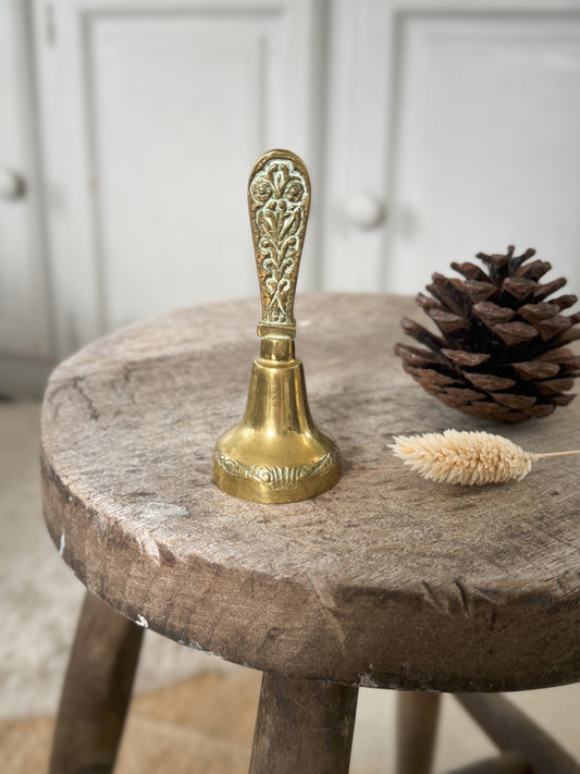 Vintage Floral Brass Hand Bell
