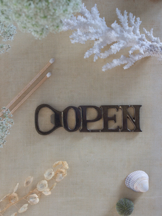 Vintage Solid Brass ‘OPEN’ Bottle Opener
