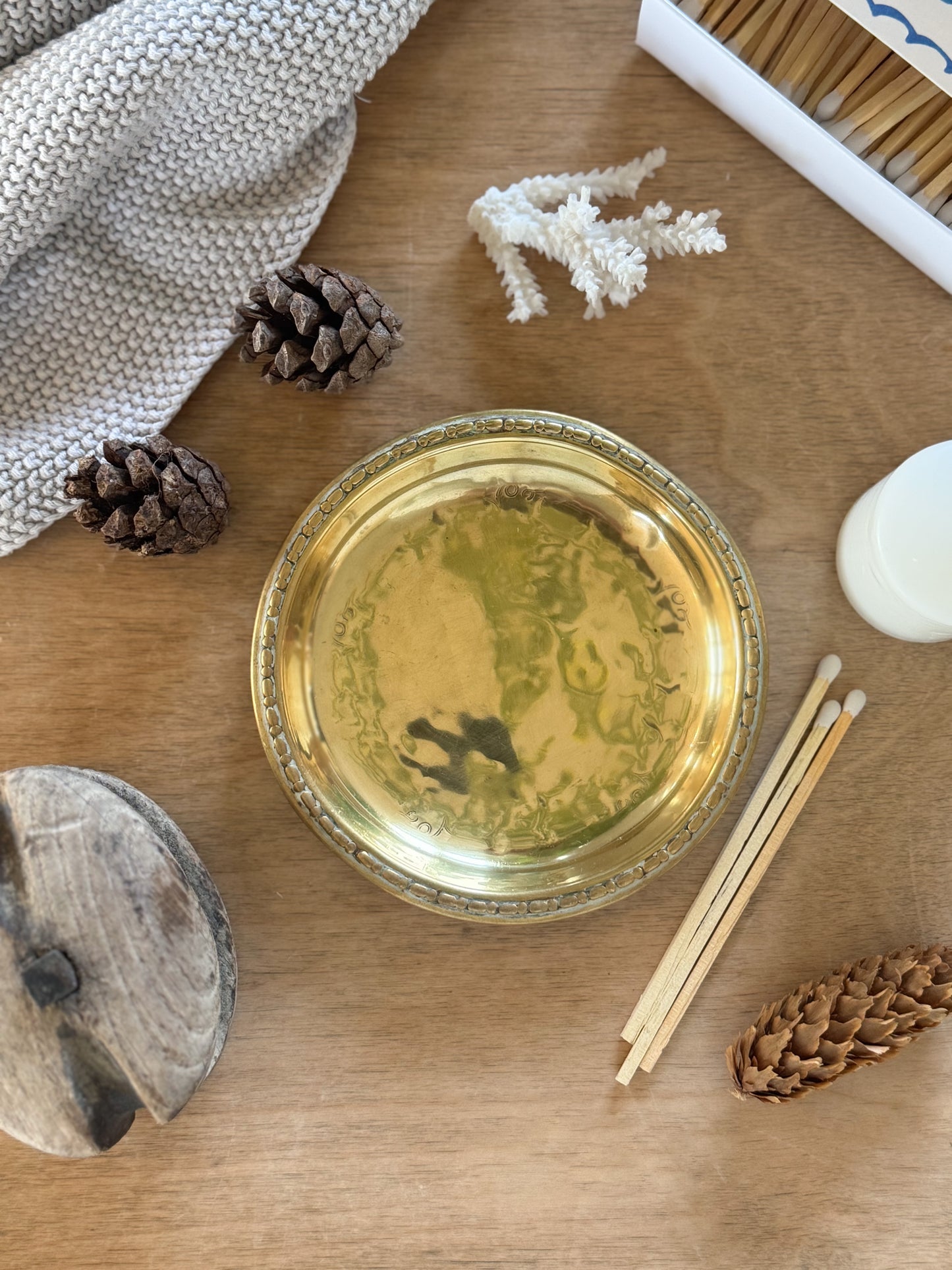 Vintage Solid Brass Trinket Dish