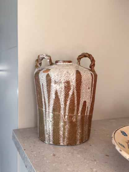 Large Midcentury French Studio Pottery Wine Jar  - “Le Vin”