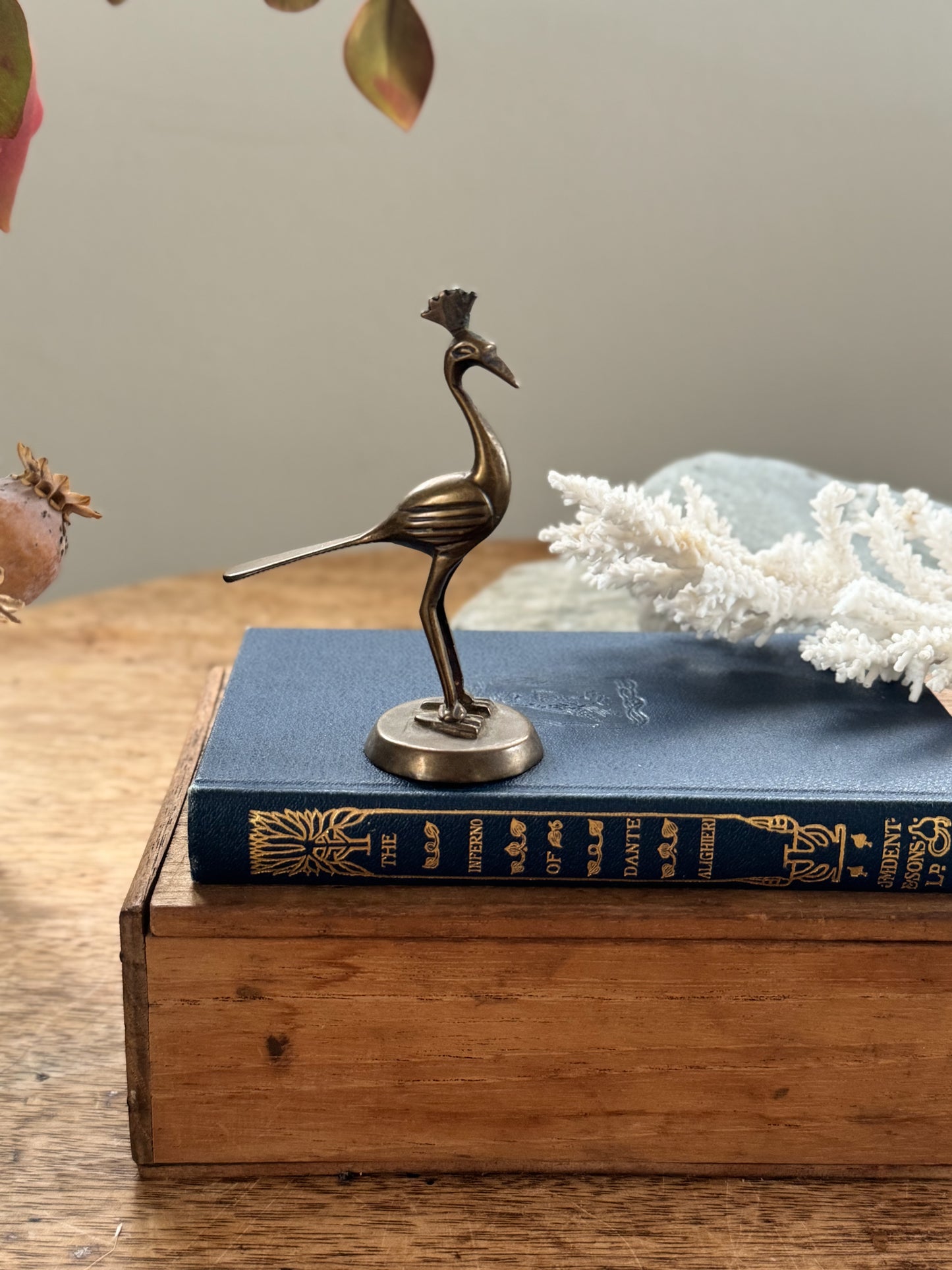 Vintage Solid Brass Bird Ornament