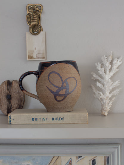 Vintage Two-Tone Abstract Studio Pottery Mug