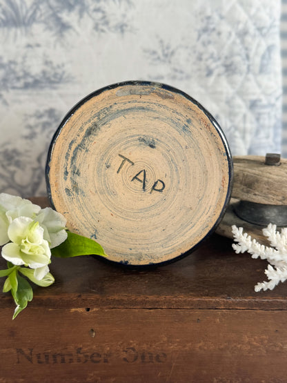 Vintage Studio Pottery Folk Art Vase - Sea Spray Glaze