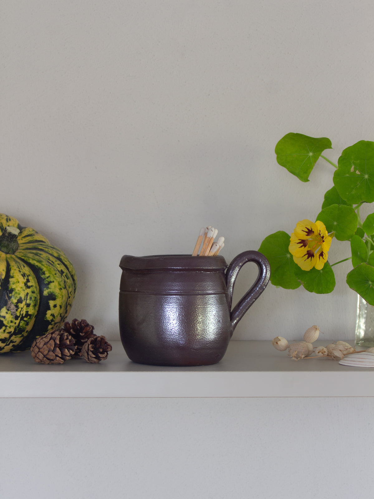 Vintage French Glazed Stoneware Creamer Jug