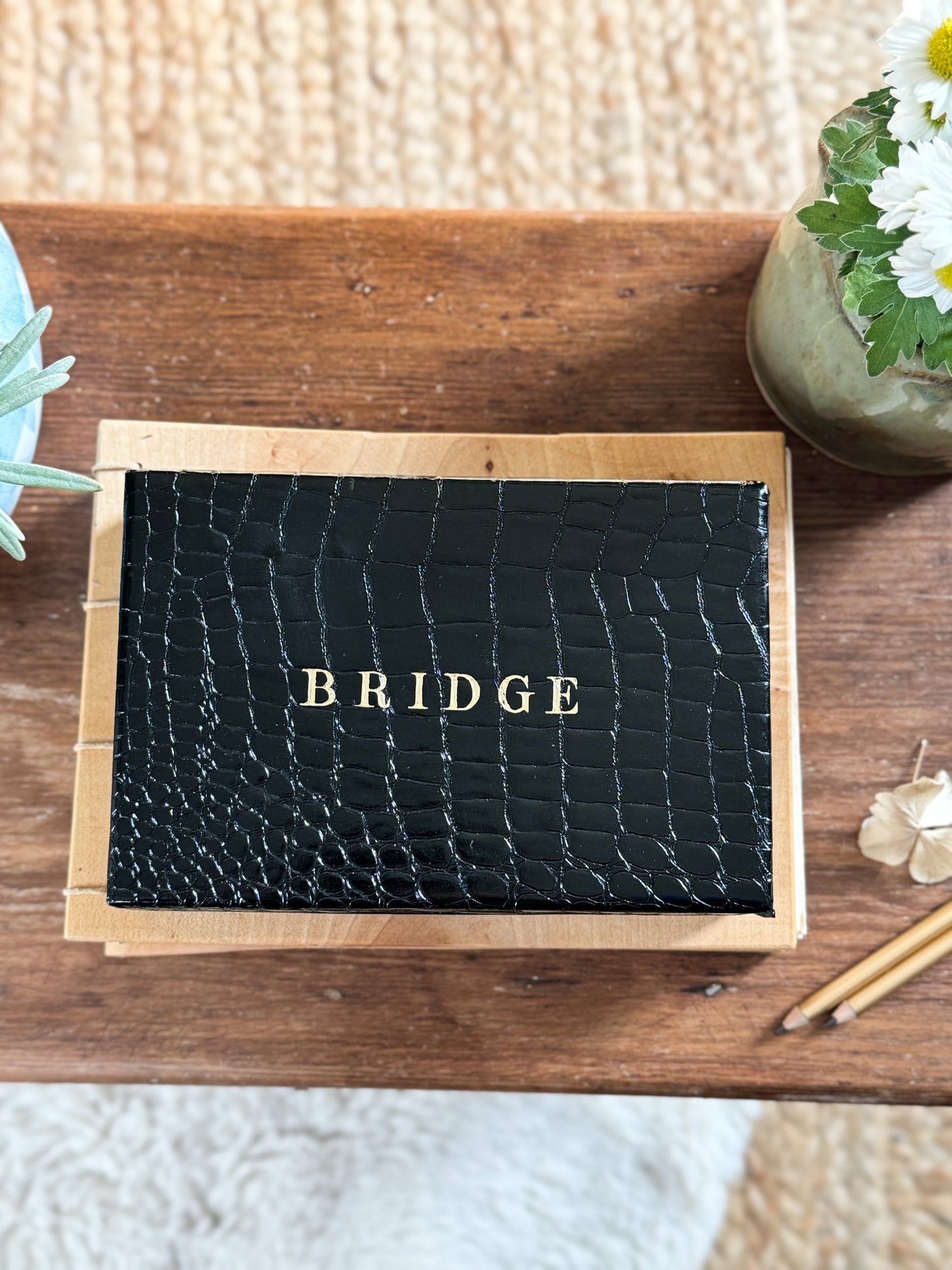 Vintage 1963 Leather-bound Bridge Set • New Old Stock