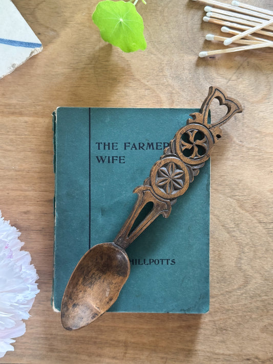 Vintage Hand-Carved Welsh Love Spoon by Alan Hemming