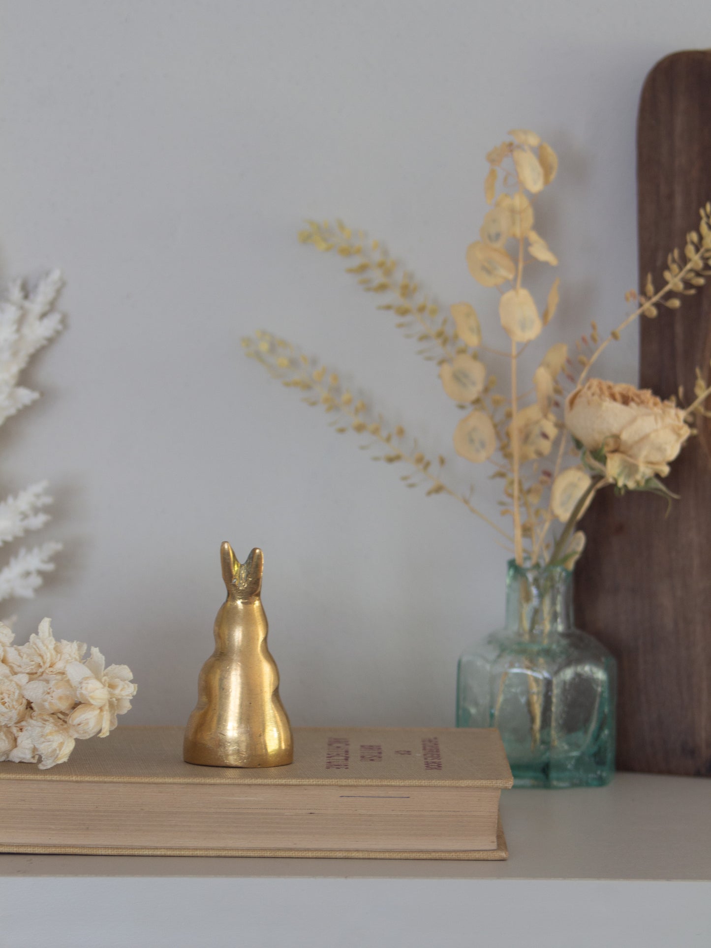 Vintage Solid Brass Miniature Rabbit Figurine