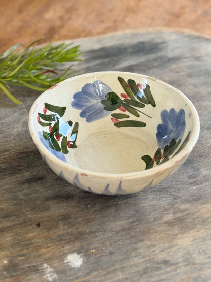 Small Handmade Pottery Floral Serving Bowl