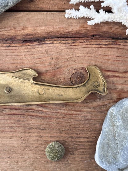Vintage Midcentury Italian Solid Brass Dolphin Ruler (15cm)