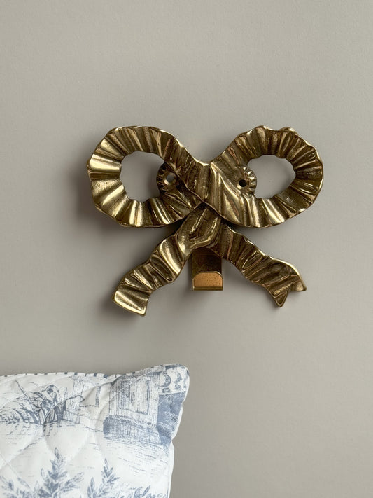 Vintage Solid Brass Bow Wall Hook