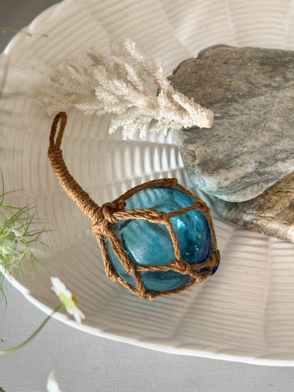 Vintage Handblown Aqua Glass Buoy • Fishing Float