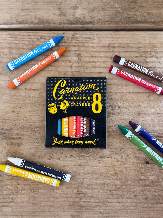 Vintage Midcentury Carnation Artist’s Crayons (Pack of 8) – New Old Stock