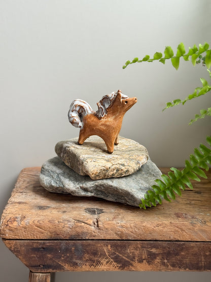 Vintage Handmade Studio Pottery Pony Figurine