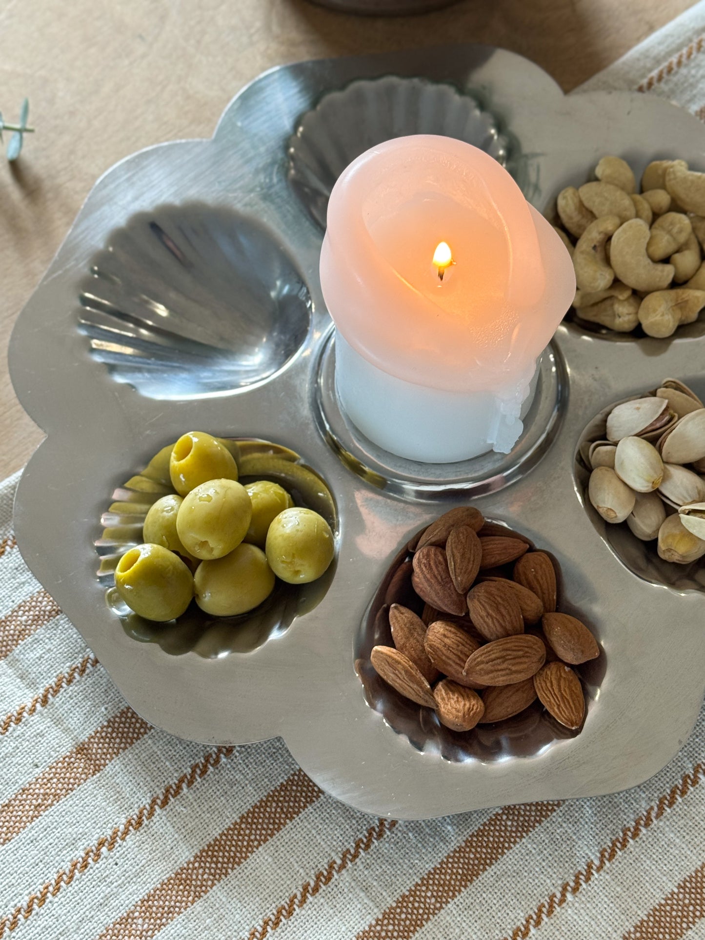 Vintage French Stainless Steel Oyster Serving Platters