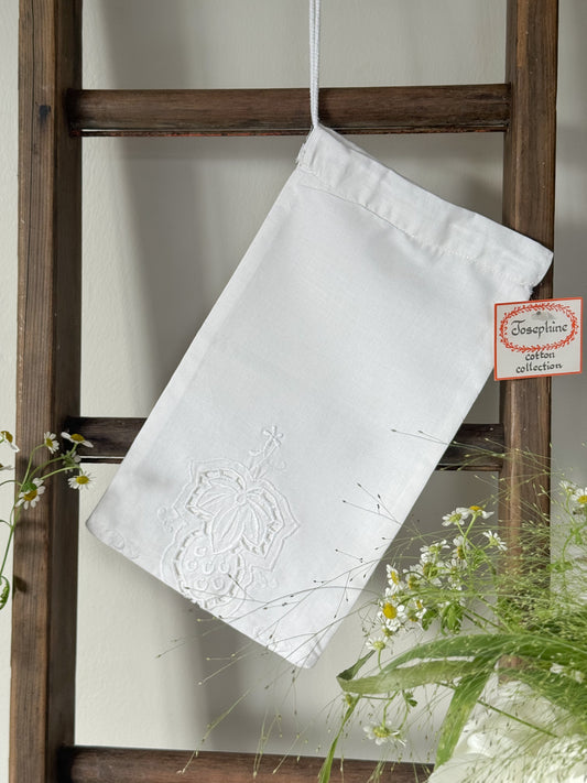 Vintage 100% Cotton Delicates Drawstring Bag, Josephine Cotton Collection (New Old Stock)