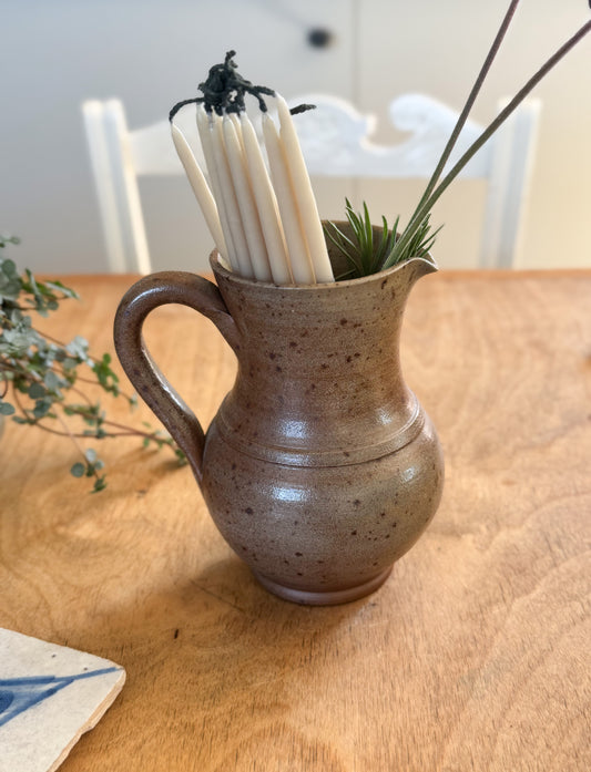 Vintage French Studio Pottery Jug – Speckled Glaze