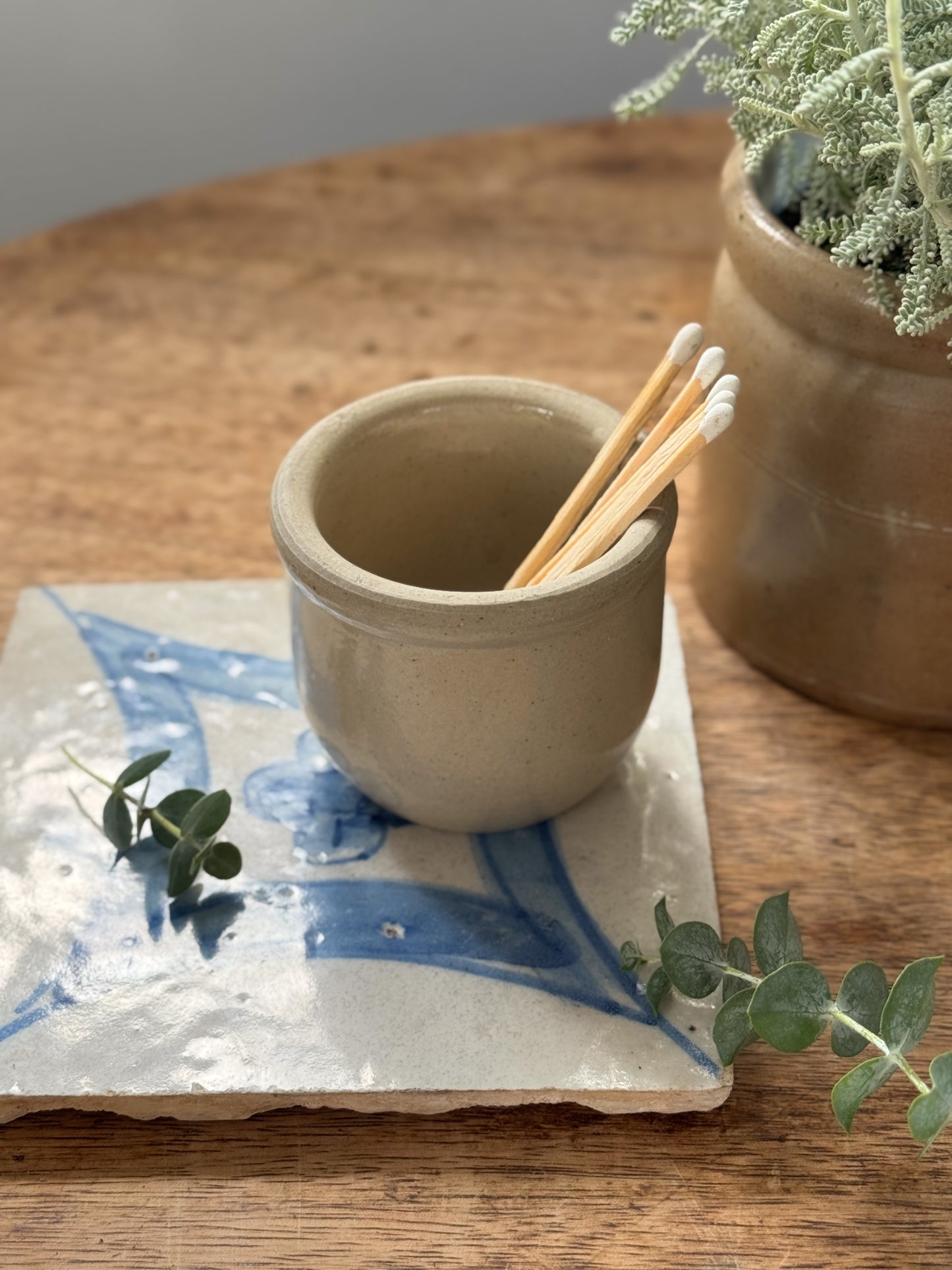 Small Antique French Stoneware Pot